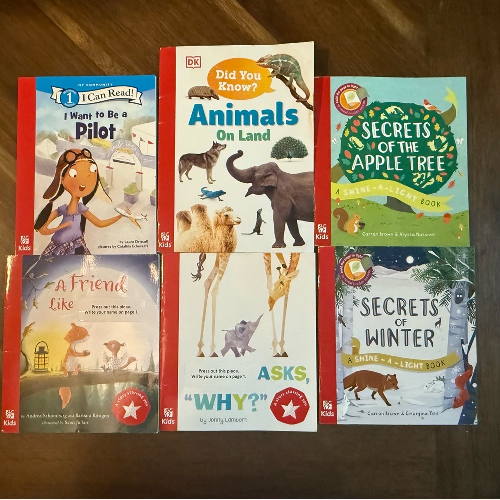Lot of 6-Chick-fil-A Kids’ Books-animals on land, i want to be a pilot & more!